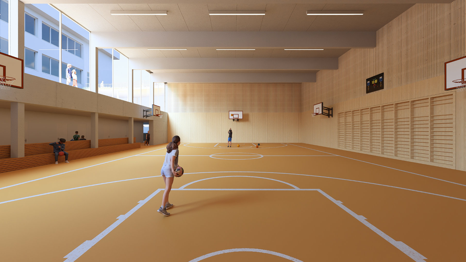 TĚLOCVIČNA NOVÝ JIČÍN-INTERIÉR TĚLOCVIČNY-ŠKOLNÍ TĚLOCVIČNA 